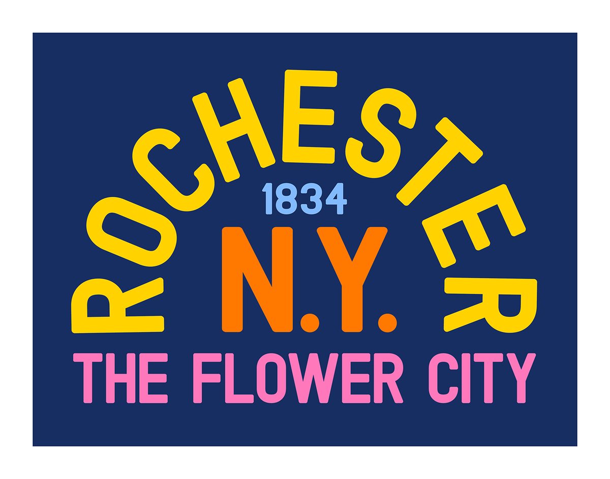 11x14" Rochester Flower City Print Dellarious