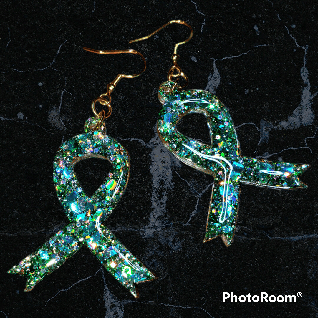 Image of Awareness Ribbon Dangel Earrings 