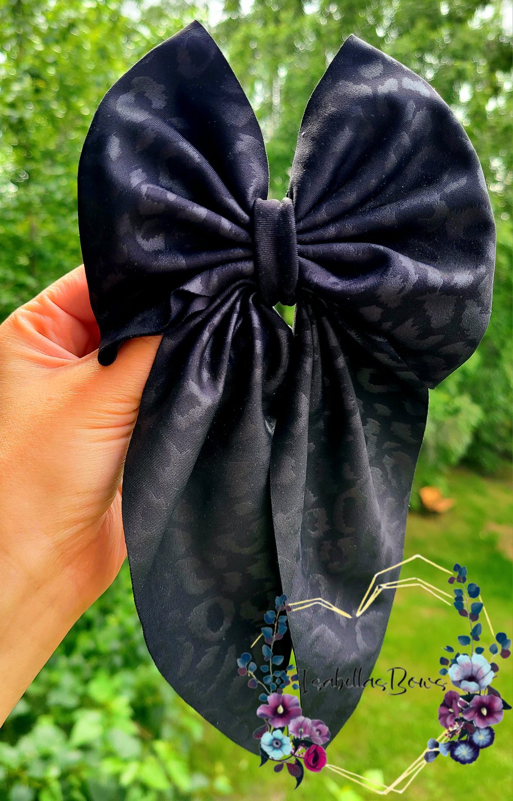 Image of Black cheetah pleather