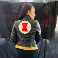 Image 1 of Worn Black Widow Jacket + 2 Free Signed 8x10 