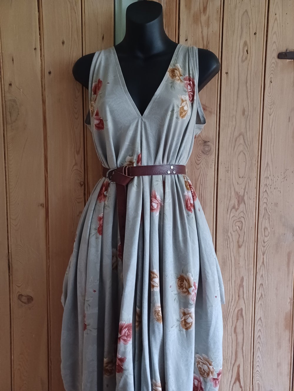 Image of Zero Waste Drape Dress- Vintage Roses