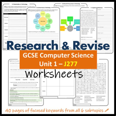 Image of OCR GCSE Computer Science (9-1) - Research & Revise Work Book