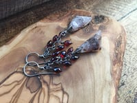 Image 2 of Druzy Agate and Garnet stones earrings