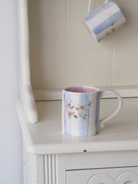 Image 4 of Blue Stripes And Blossom Mug