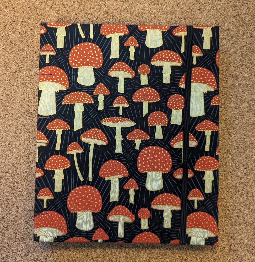 Image of Large Gold Speckled Mushroom Dot Grid Journal