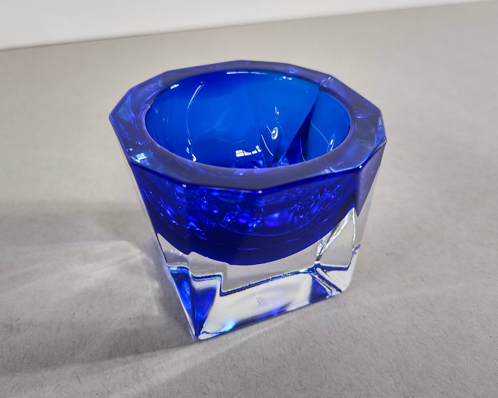 Faceted Cobalt Blue Small Catchall Dish | Iridium Interiors