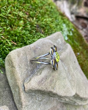 Image of Yellow Ladybug Flower Ring - Size 6 3/4