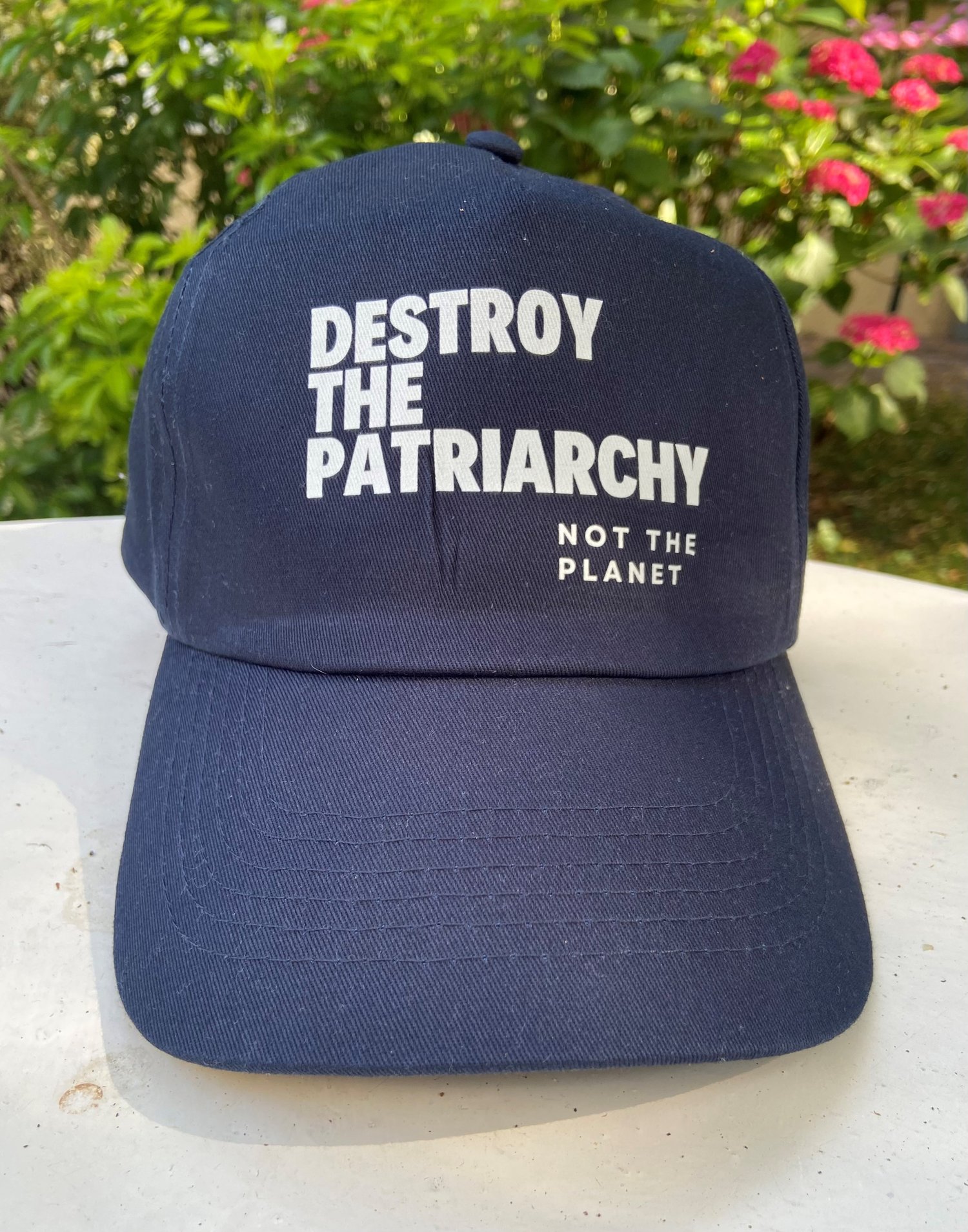 Image of CASQUETTE bleue - DESTROY THE PATRIARCHY NOT THE PLANET
