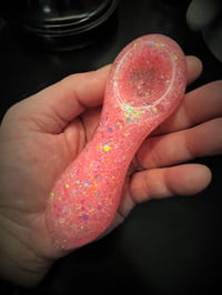 Image 2 of ICEY Pink Freezable Glitter Glass Pipe Smoking Bowl