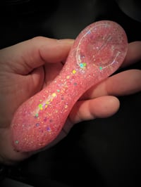 Image 5 of ICEY Pink Freezable Glitter Glass Pipe Smoking Bowl