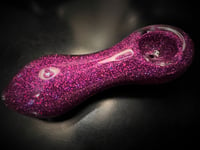 Image 4 of 5" Purple Haze Glitter Glass Pipe Freezable Hand Pipe