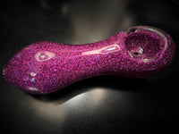 Image 3 of 5" Purple Haze Glitter Glass Pipe Freezable Hand Pipe