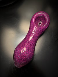 Image 1 of 5" Purple Haze Glitter Glass Pipe Freezable Hand Pipe