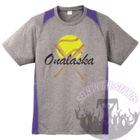 Image 3 of Onalaska Softball/Baseball: Unisex Heather Colorblock Contender Tee