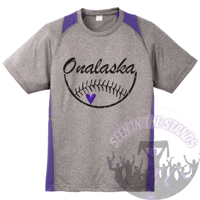 Image 1 of Onalaska Softball/Baseball: Unisex Heather Colorblock Contender Tee
