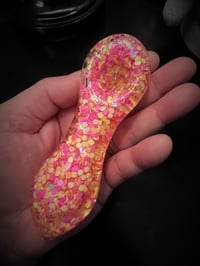 Image 3 of 5" Freezable Glitter Glass Pipe, Glycerin Glass Pipe