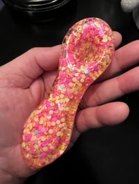 Image 4 of 5" Freezable Glitter Glass Pipe, Glycerin Glass Pipe