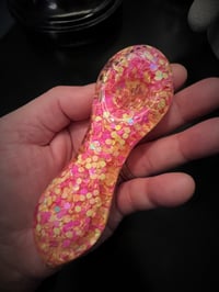 Image 5 of 5" Freezable Glitter Glass Pipe, Glycerin Glass Pipe