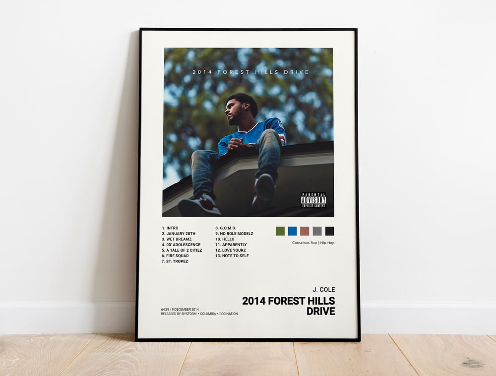 J. Cole - 2014 Forest Hills Drive Album Cover Poster