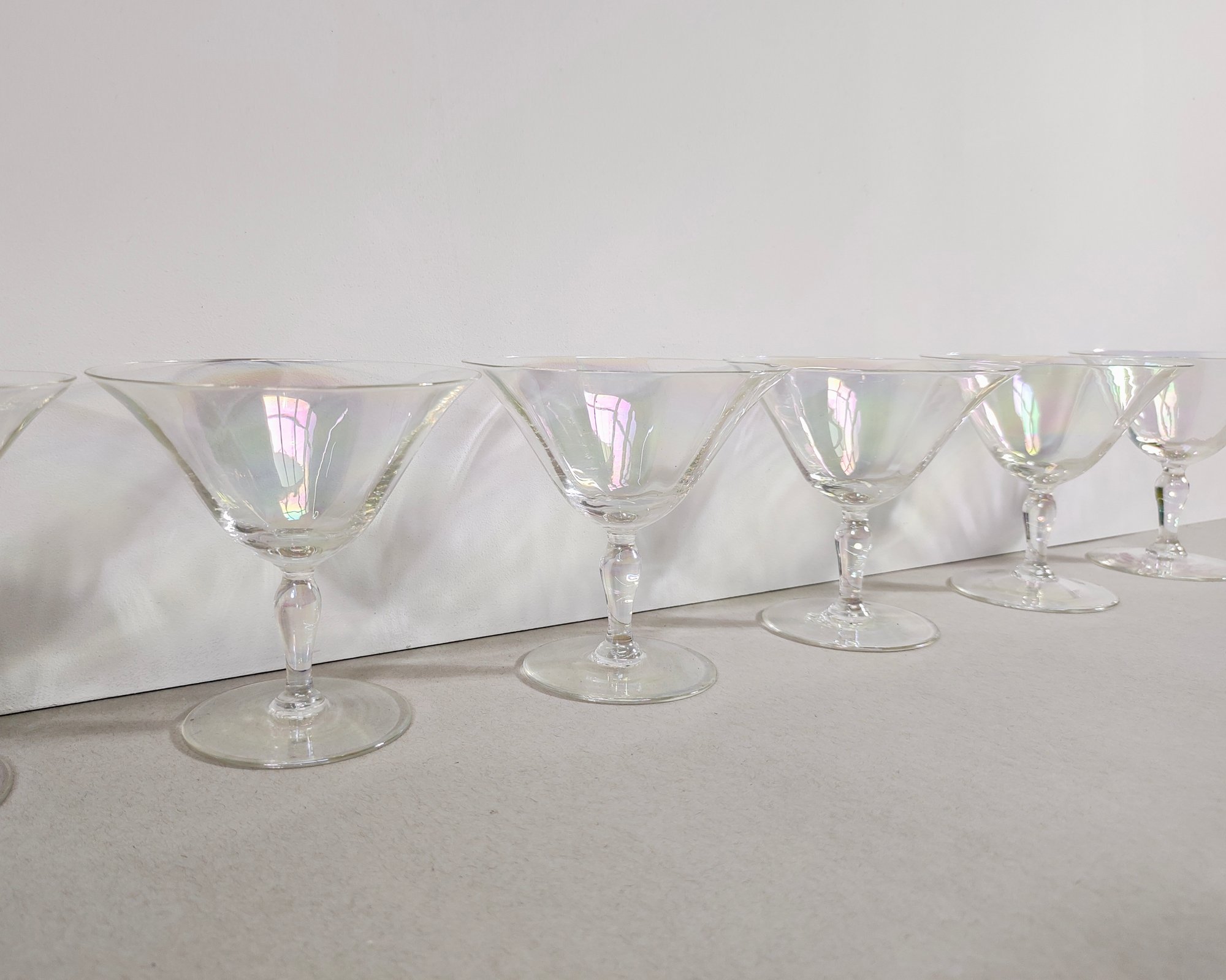 Catalina Footed Champagne Glass Iridescent Set/2