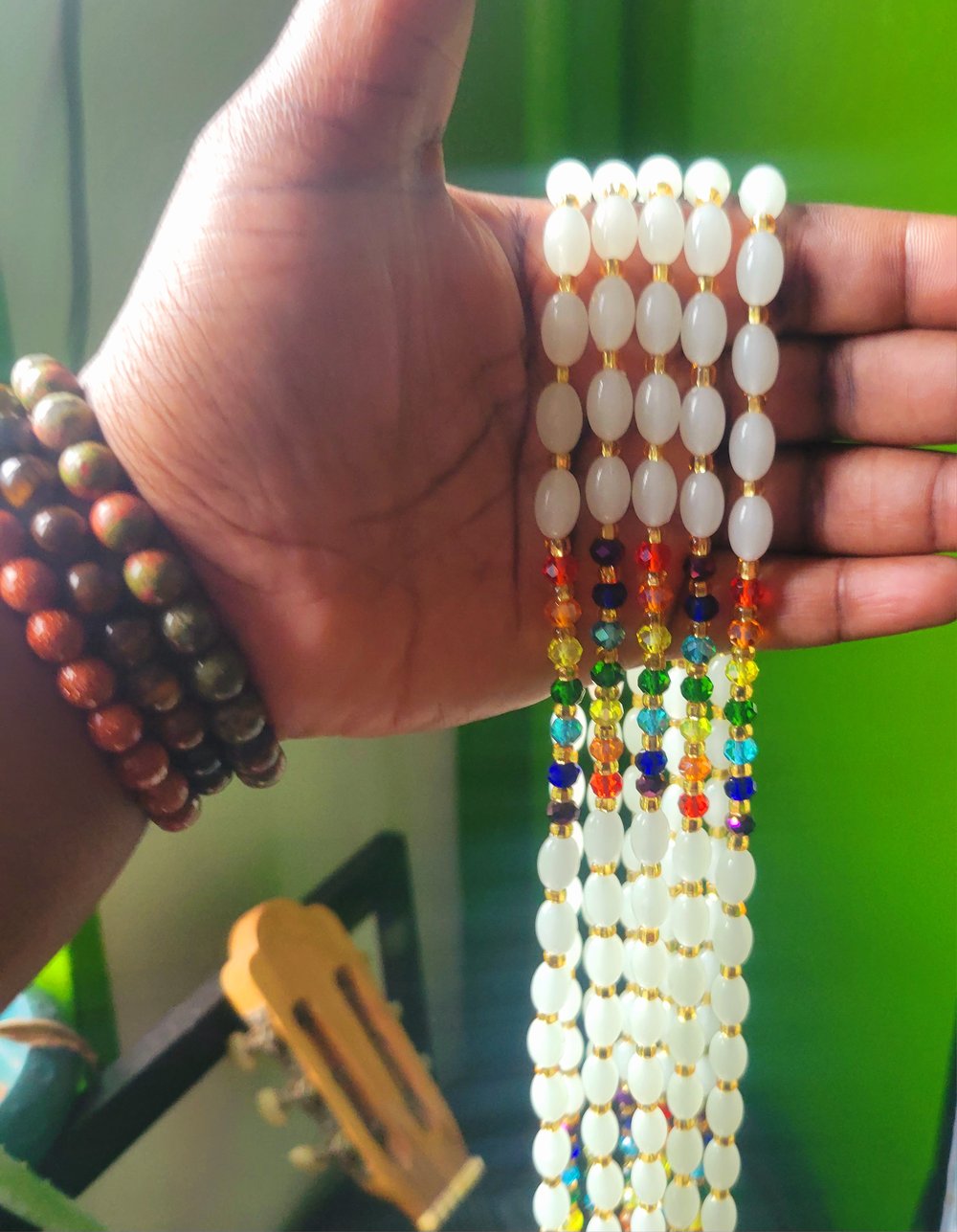 Image of Oval glow in the dark waistbeads 
