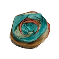 Image 4 of 10YD. TRIBAL HAND DYED SARI SILK RIBBON/HAND DYED BY COLOR KISSED SILK