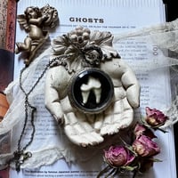 Image 1 of Coyote Tooth Antique Pocket Watch Necklace - Black Velvet