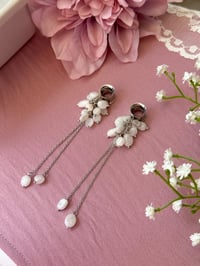 Image 2 of White Quartz Cluster Dangles (Silver)