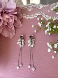 Image 3 of White Quartz Cluster Dangles (Silver)