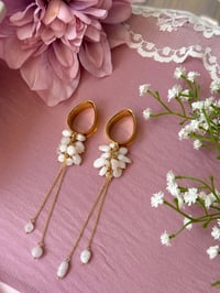 Image 1 of White Quartz Cluster Dangles (Gold)