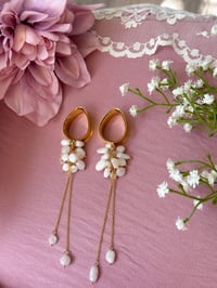 Image 2 of White Quartz Cluster Dangles (Gold)