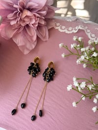 Image 2 of Obsidian Cluster Dangles (Gold)