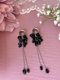 Image 2 of Obsidian Cluster Dangles (Silver)