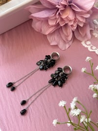 Image 1 of Obsidian Cluster Dangles (Silver)