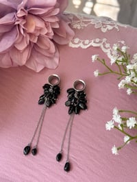 Image 3 of Obsidian Cluster Dangles (Silver)