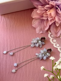 Image 4 of Blue Lace Agate Cluster Dangles (Silver)