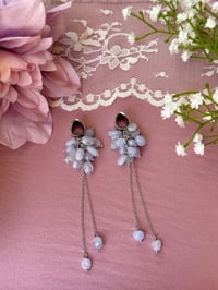 Image 3 of Blue Lace Agate Cluster Dangles (Silver)