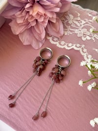 Image 3 of Rubellite Cluster Dangles (Silver)