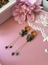 Image 3 of Turquoise Cluster Dangles (Gold)