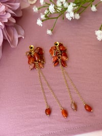 Image 4 of Red Agate Cluster Dangles (Gold)