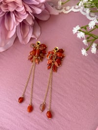 Image 5 of Red Agate Cluster Dangles (Gold)