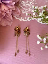 Image 1 of Nude Rutilated Quartz Cluster Dangles (Gold)