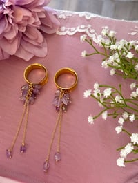Image 1 of Amethyst Cluster Dangles (Gold)