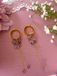 Image 2 of Amethyst Cluster Dangles (Gold)