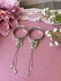 Image 2 of Green Grape Agate Cluster Dangles (Silver)