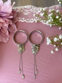 Image 4 of Green Grape Agate Cluster Dangles (Silver)