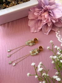 Image 4 of Green Grape Agate Cluster Dangles (Gold)