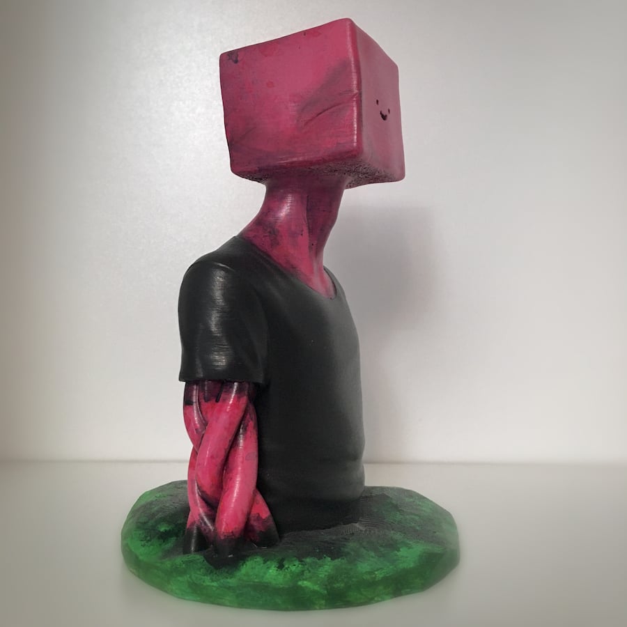 Image of Pink Rumble - hand painted bust - 3