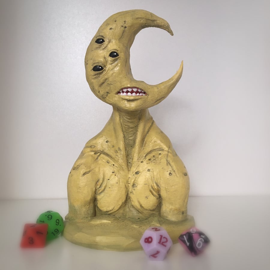 Image of Pale Moongod - hand painted bust - 1