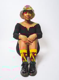 Image 3 of African Print Socks Unisex Afro Map Geometry Pattern One Size 6-12